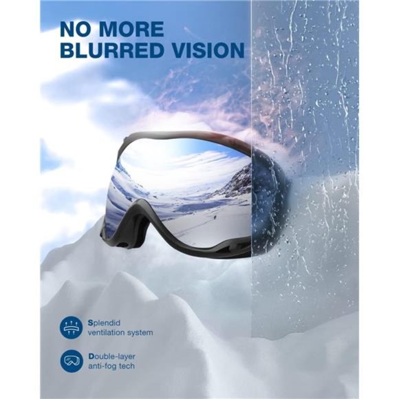 Lagopus B1 Ski Goggles OTG Anti fog Snow Goggles UV Protection Snowboard Goggles - Picture 6 of 6